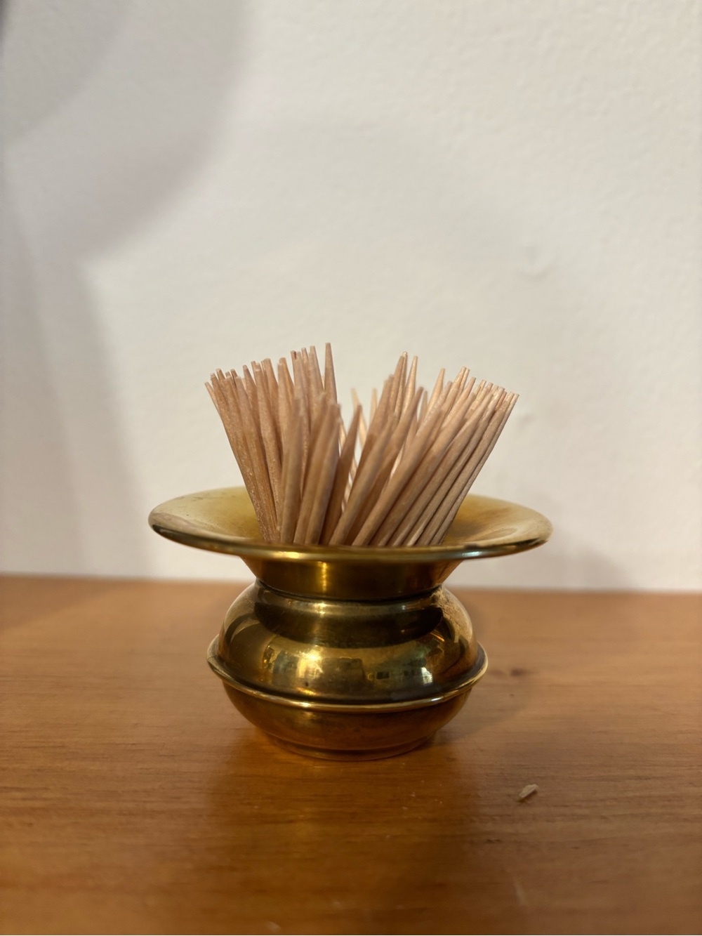 Vintage Brass Toothpick Holder Mini Pot Bar Cart Decor